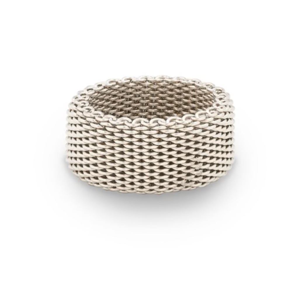 Tiffany & Co. Sterling Silver Mesh Ring Size 4.5